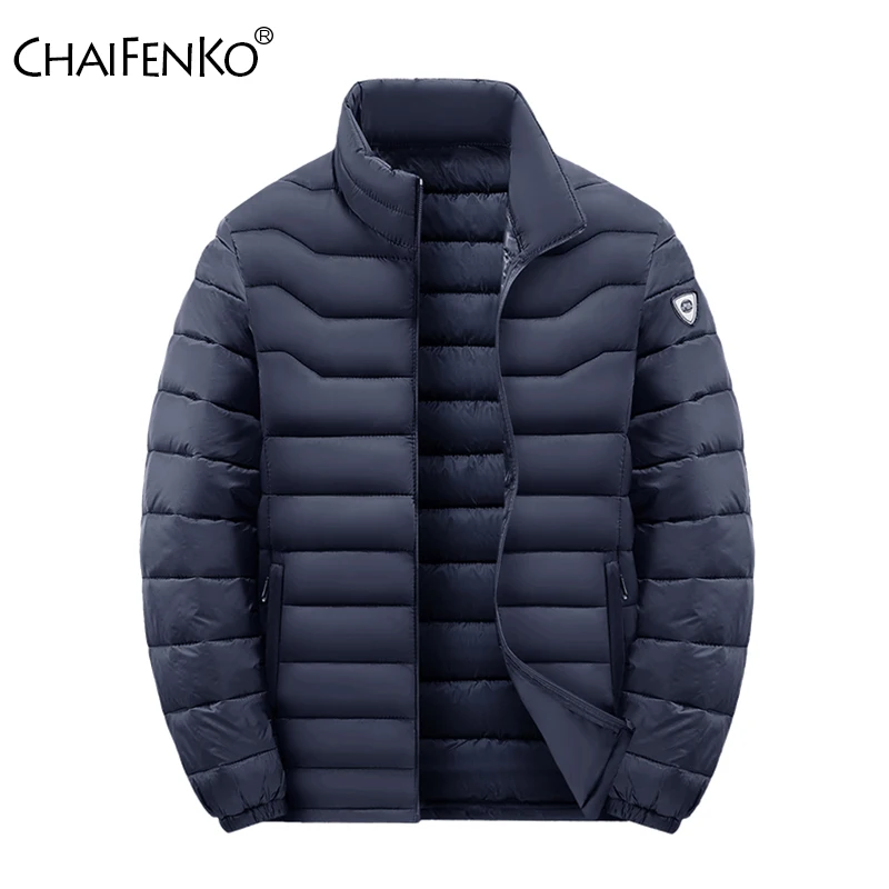 

New Men Simplicity Stand Collar Parka Winter Fashion Windproof Comfort Casual Coat Outdoors Thickening Keep Warm Solid Jacket