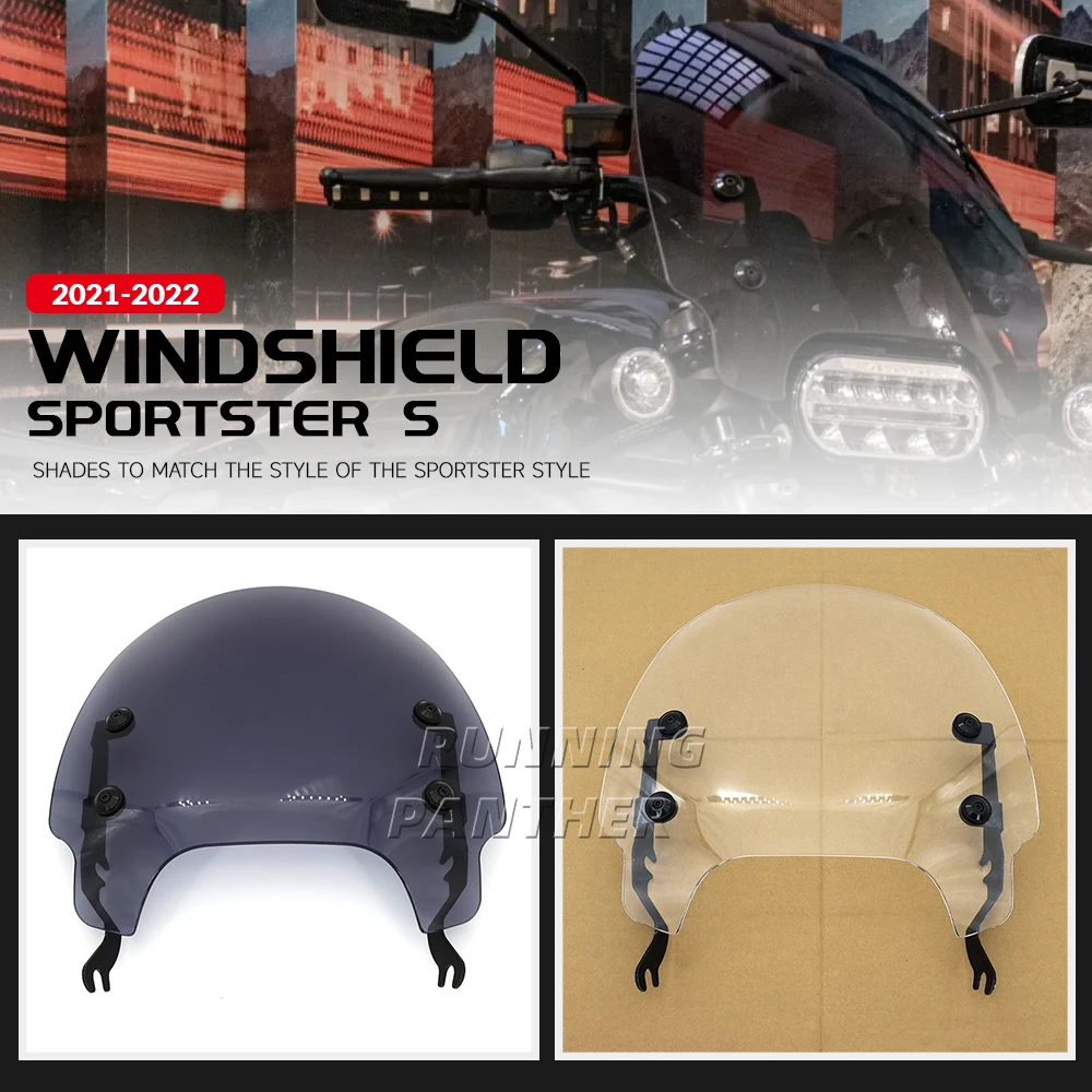 

For Sportster S 1250 Sportster 1250 S RH 1250 2021 2022 Quick-Release Clamps Windshield Wind Deflector WindScreen
