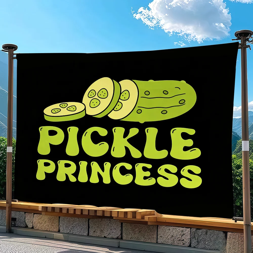 PICKLE PRINCESS flag Advertising Banner for Camping Decoration Outdoor & Garage Wall Hanging Decorations