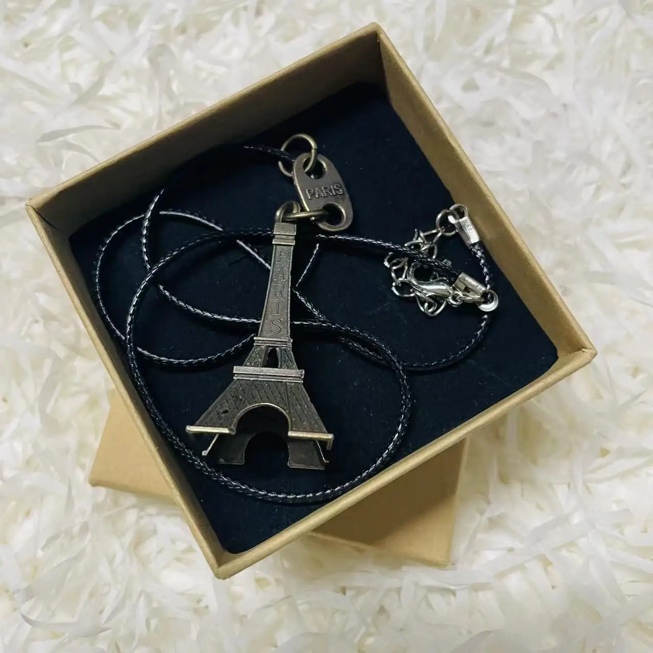 Eiffel Tower Paris Tower Necklace Fashion Pendant Neckwear Box 2pcs Set Halloween Christmas New Year Kid Birthday Gift