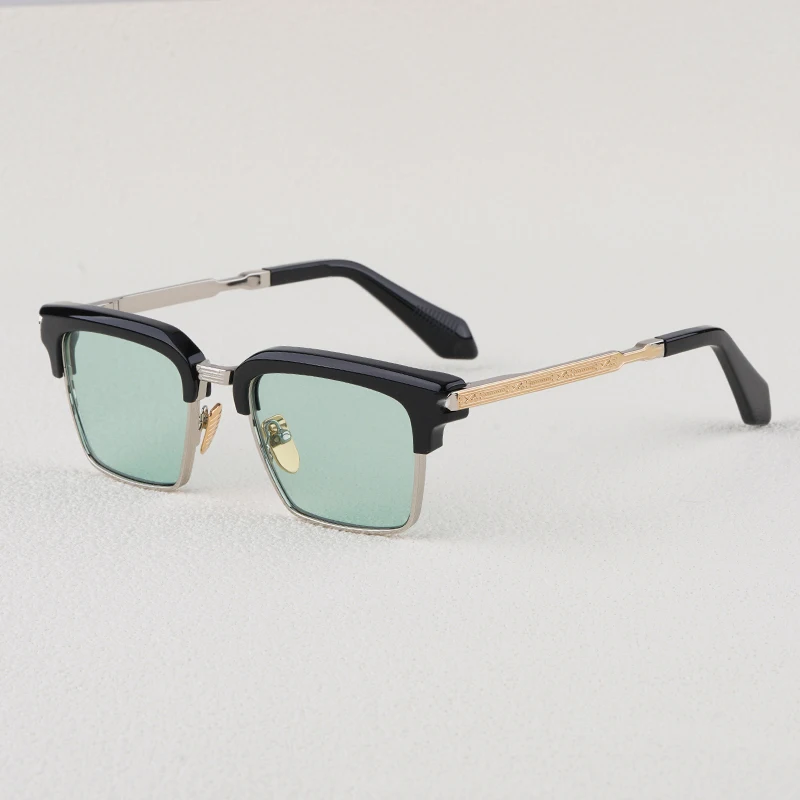 

JMM ALIN Square Alloy and Acetate Sunglasses for Men and Women Luxury New Designer Optical Prescription Outdoor UV400 Eyeglasses