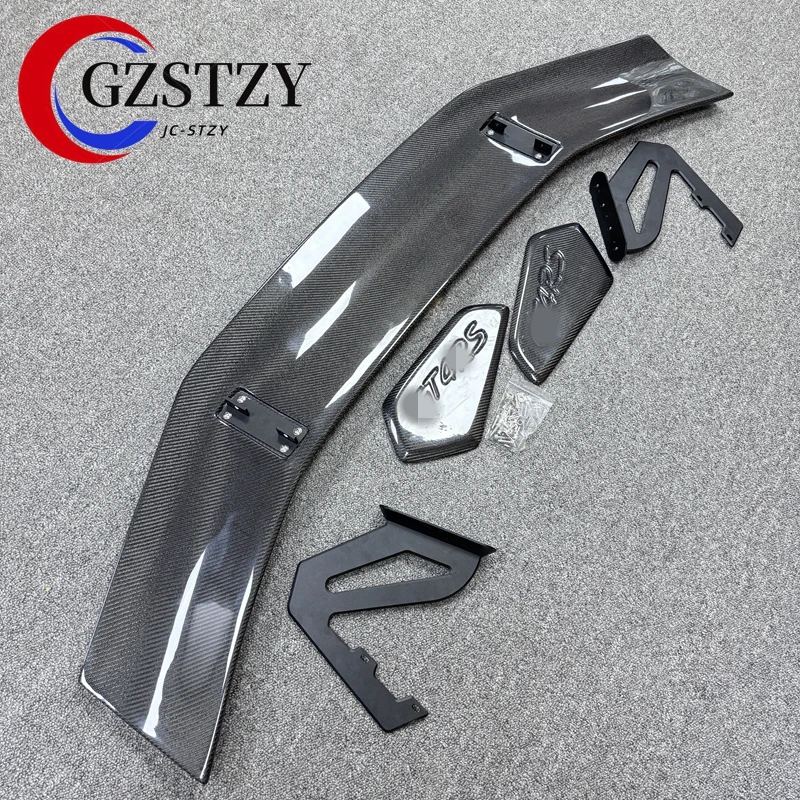 Carbon Fiber Rear Spoiler Tail WingsCarbon Fiber Rear Spoiler Tail Wings For Porsche Cayman 718 Boxster GT4 RS Style Car Externa