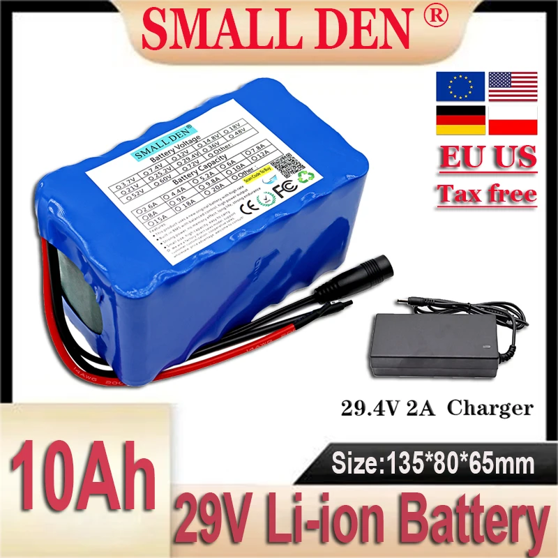 

29V 10A 7S4P 24V18650 lithium battery pack + 29.4V 2A charger Built-in BMS electric wheelchair, electric moped battery + charger