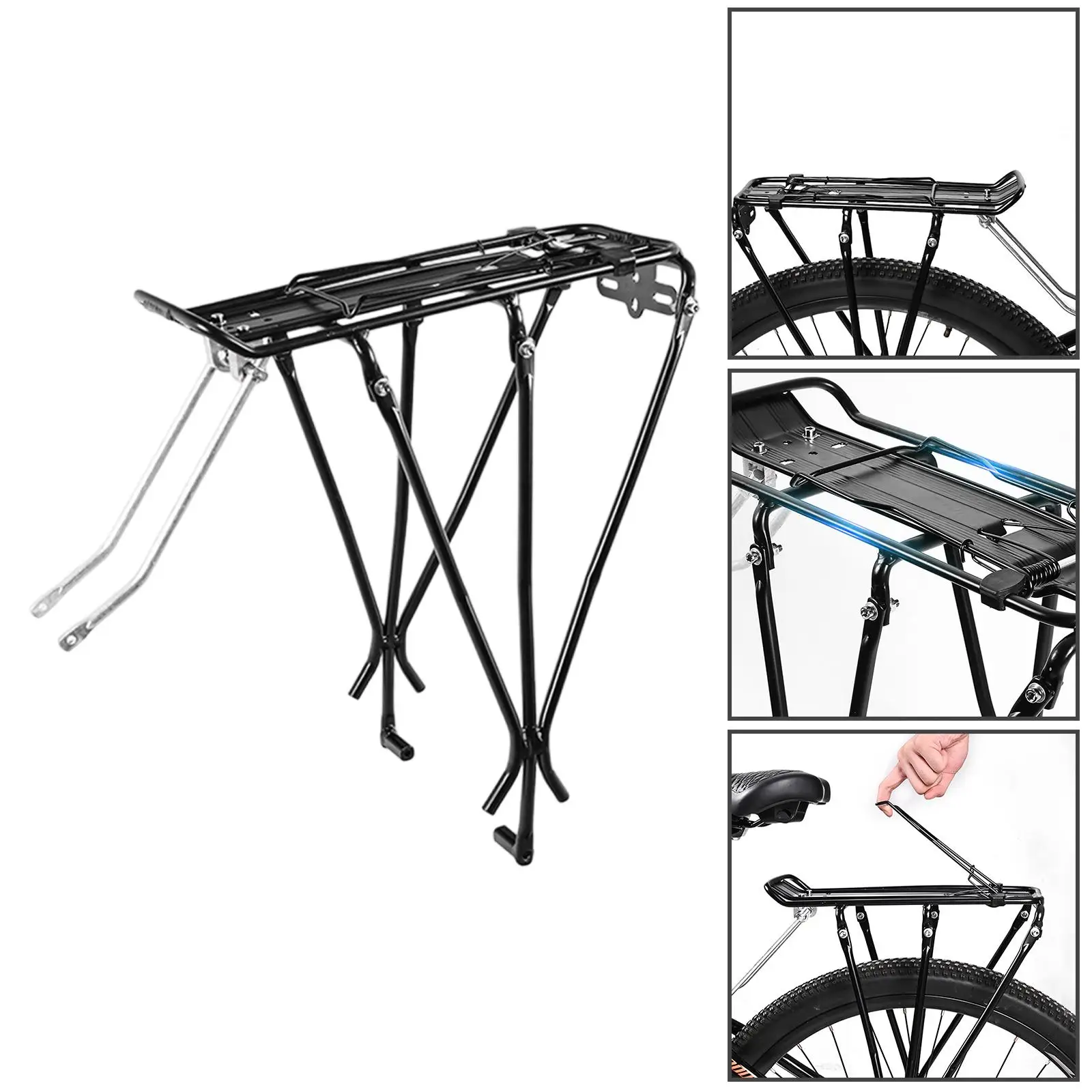 Mountain Bicycle Rear Carrier Cargo Rack 25kg Load Sturdy for City Road Folding