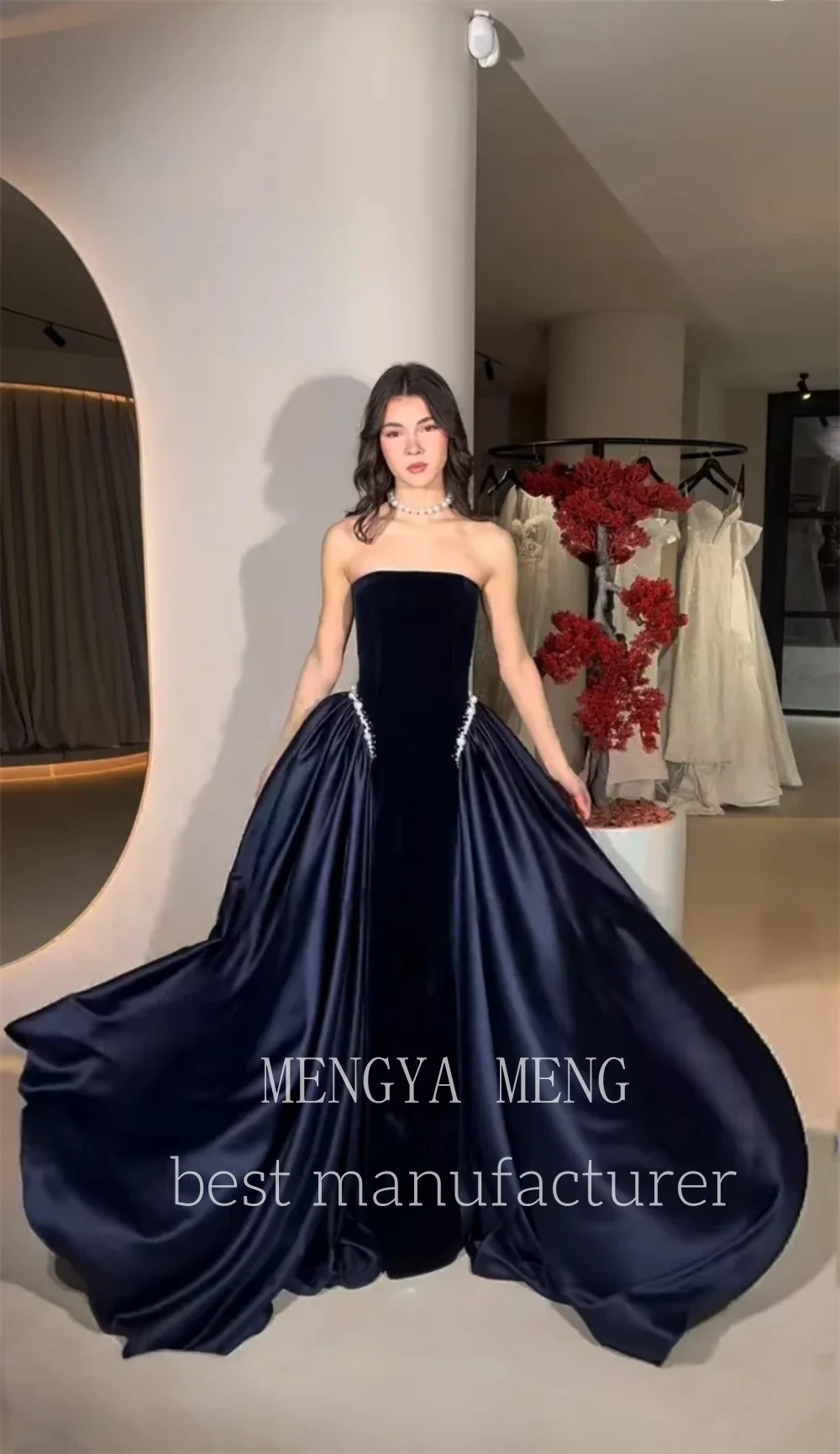 ZHUISHU Grand Sophisticated Strapless Formal Evening Dress Corset Arabia Ball Gown Satin Skirt European Party Gown Customiz