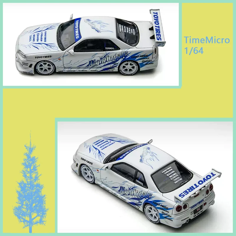 

TimeMicro 1/64 Skyline GT-R R34 Alloy Simulation Car Model Holiday Collection & Gift & Souvenir Display Toy