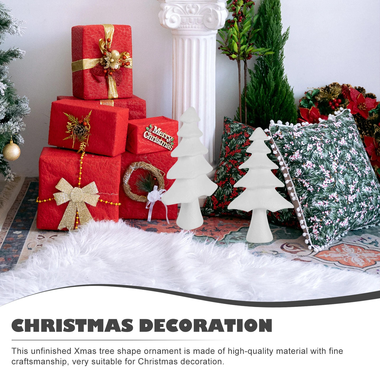

2 Pcs Simulation Bubble Christmas Tree Desk Decoration Desktop Ornament Crafts DIY Foam Festive Shape Xmas Durable Material