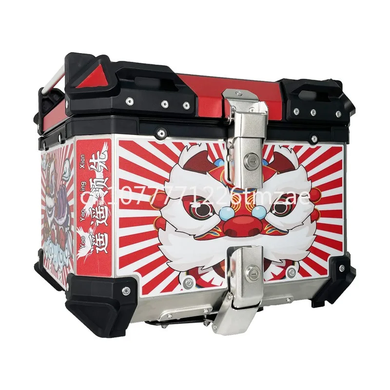 45l Lion Dance Stickers L Motorcycle Aluminum Alloy Size Capacity Universal Waterproof Quick Release Electric Scooter Tail Box