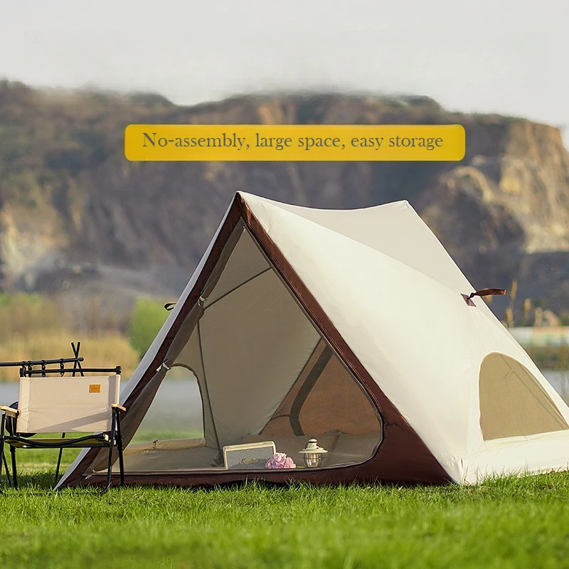 Portable Triangle Pop‑up Beach Tent Automatic Quick Open UV‑Protection Sun Shelter for Outdoor Camping Seaside Picnic