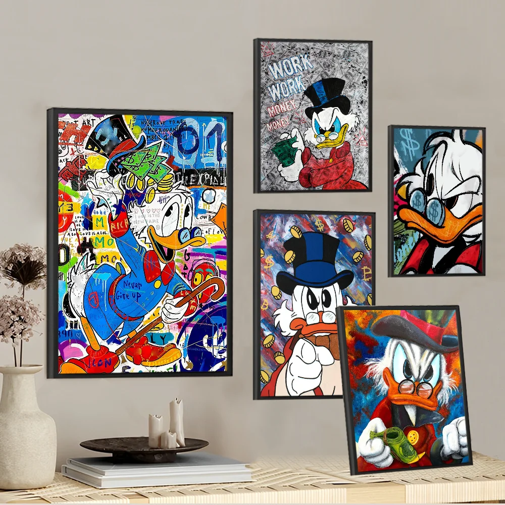 Uncle Scrooge McDuck DIY Sticky Poster Fancy Wall Sticker For Living Room Bar Decoration Wall Decor