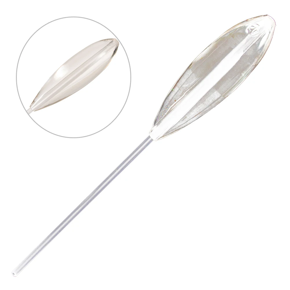 Acrílico transparente flutuador pesca, 5pcs, 10-50g, afundando bobina, para a pesca com mosca