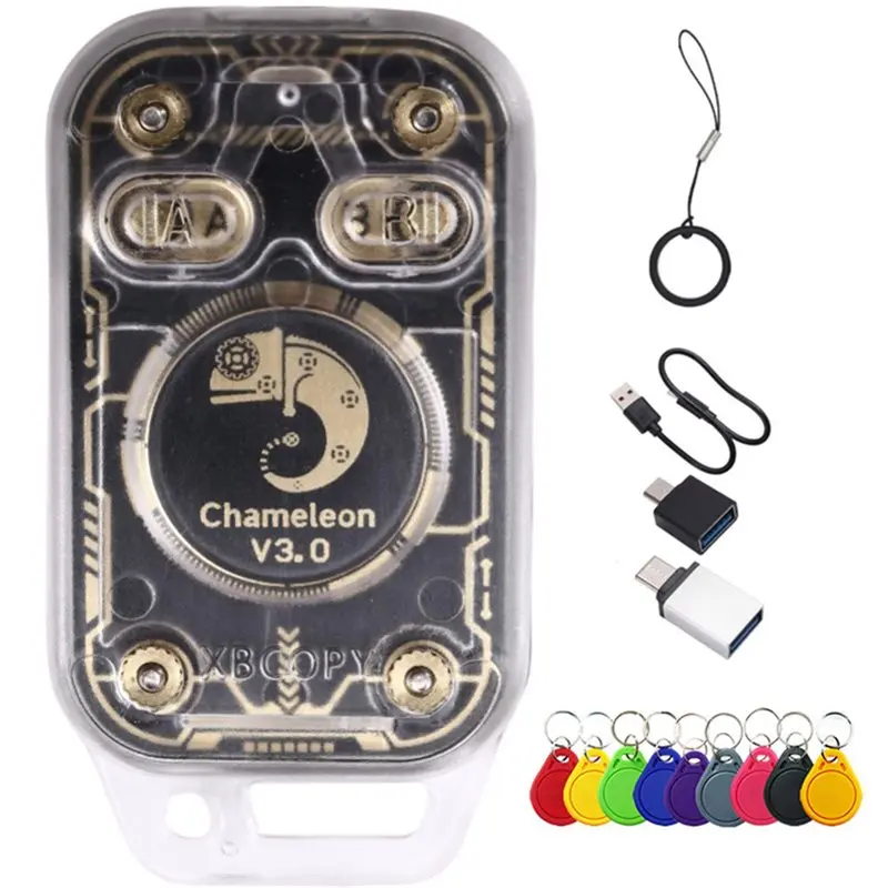 B67C Chameleon V3.0 RFID Smart Card Emulator +9XUID Keychain Smart Chip Reader 125K 13.56M ID IC Tag Copyer  Read Writer