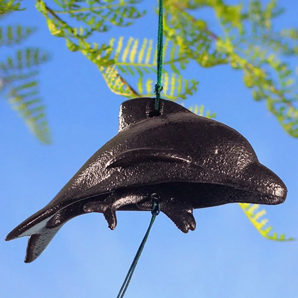 Cast Iron Metal Whale Wind Chimes Vintage Hanging Bell Chinese Hanging Bell Garden Decoration Outdoor Ornaments Bells Balcony