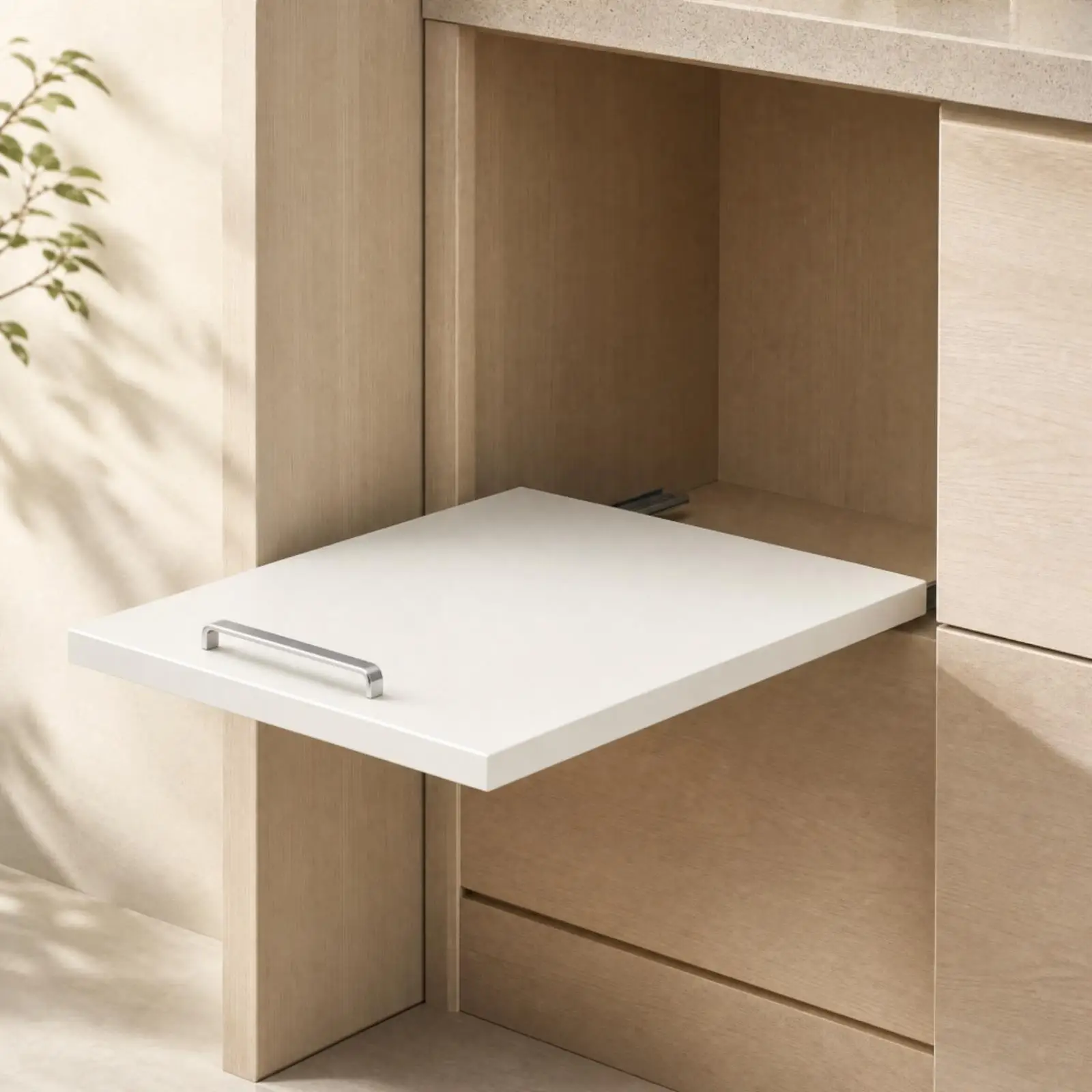 Kitchen Shelf Rack with Sliding Tray for Countertop Organizer Carbon Steel Pull Out Appliance Holder