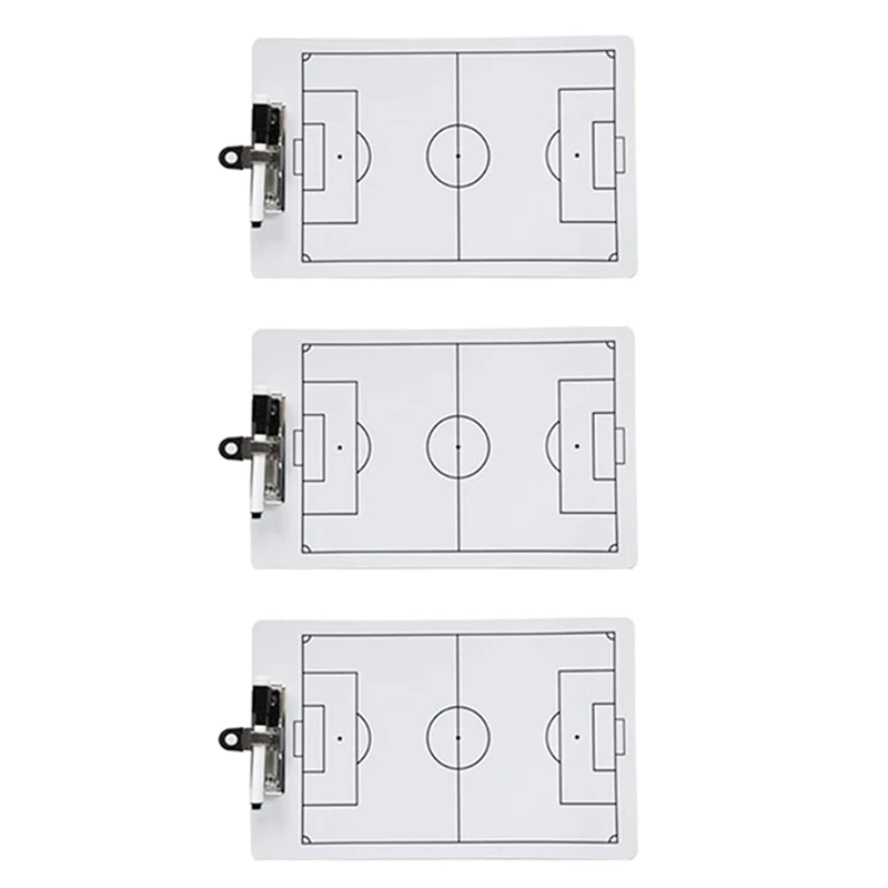 3Pcs Soccer Clipboard For Coaching Double Sided Soccer Dry Erase Board For Coaches 13.78 X 8.7 In Board Marker Boards Durable