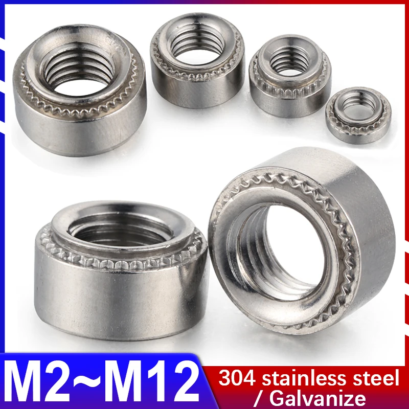 304 Stainless Steel / Galvanized Carbon Steel Riveted Nut Flower Tooth Clamp Nut Panel Beating Punch CLS SP-M3M2.5M4M5M6M8M10M12