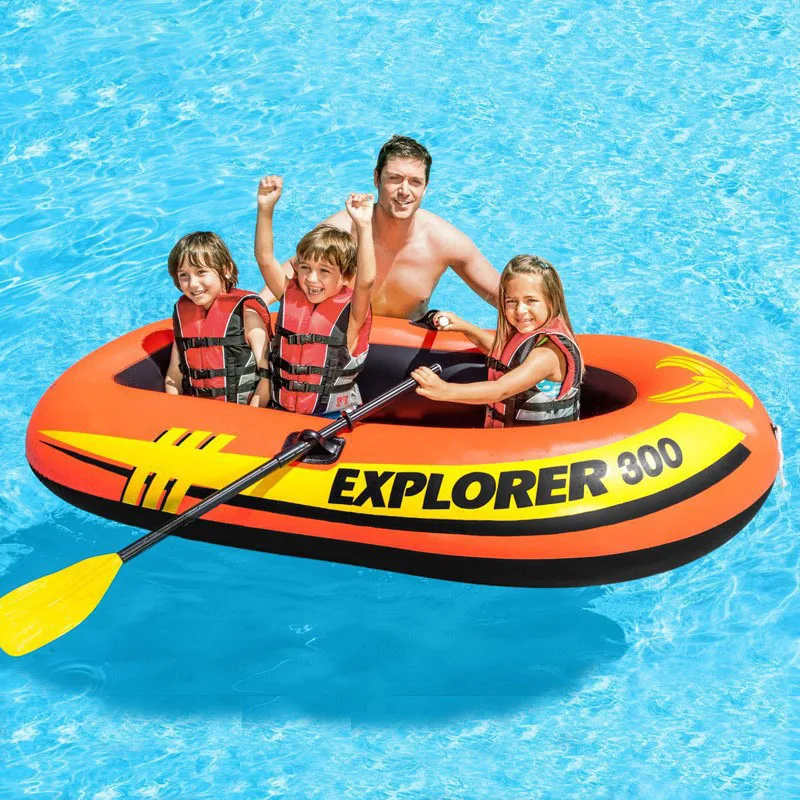 

Inflatable boat 2-3 seater Raft kayak Sporty Design outdoor wild fishing and rescue Drifting boats with air pump