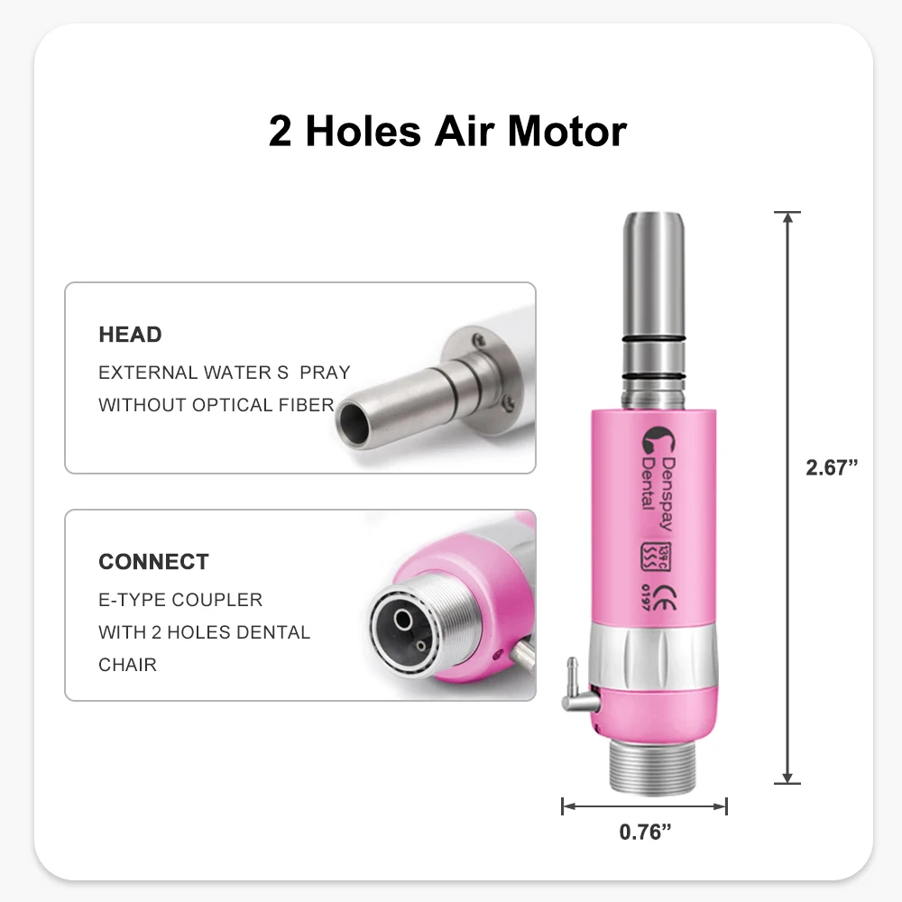 Zestaw rękojeści dentystycznych o niskiej prędkości 2/4 otwory różowy 203C uchwyt zatrzaskowy silnika pneumatycznego kątnica prosta rękojeść