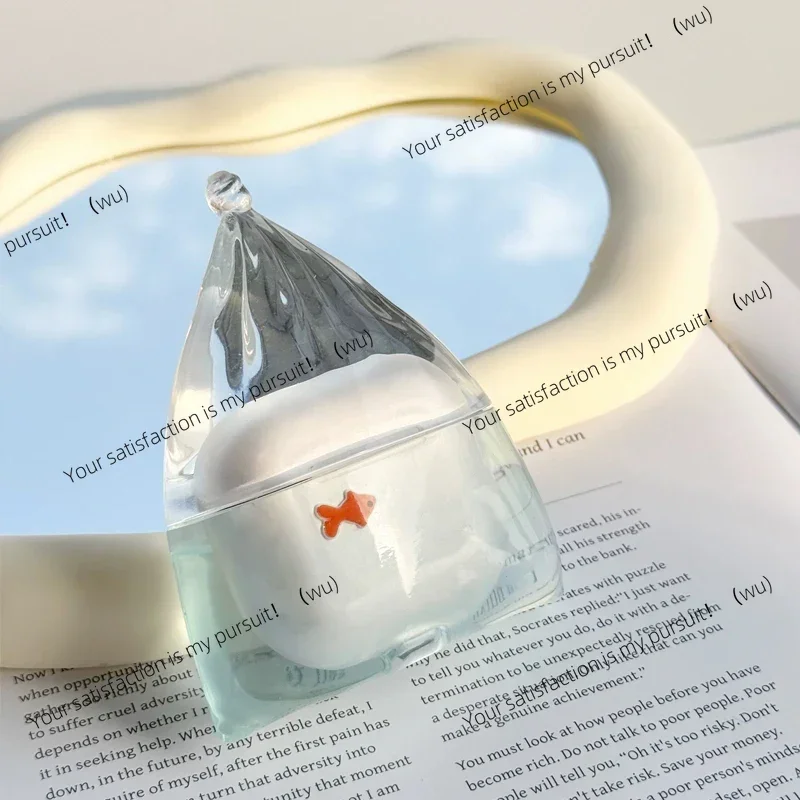 شفافة السائل سيليكون لطيف الأسماك مكافحة قطرة سماعة لاسلكية تعمل بالبلوتوث حقيبة سماعة الاذن ل Airpods برو 2/Pro/4/3 موضة حقيبة سماعة الاذن