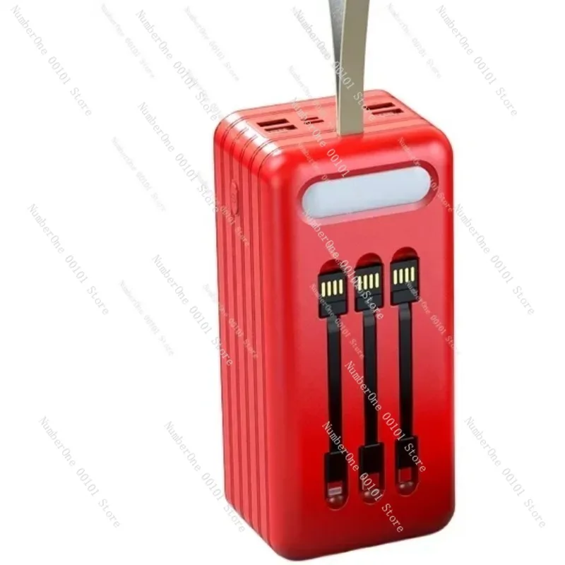 Solar power bank large capacity 100000 mAh fast charging with its own line mobile power supply 80,000 outdoor riding