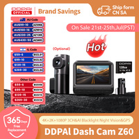 DDPAI Dash Cam Z60 3CH Support Rear and Interior Dash Cam With GPS 5GHz WiFi ADAS NightVISion Dash Camera 24H Parking Monitor