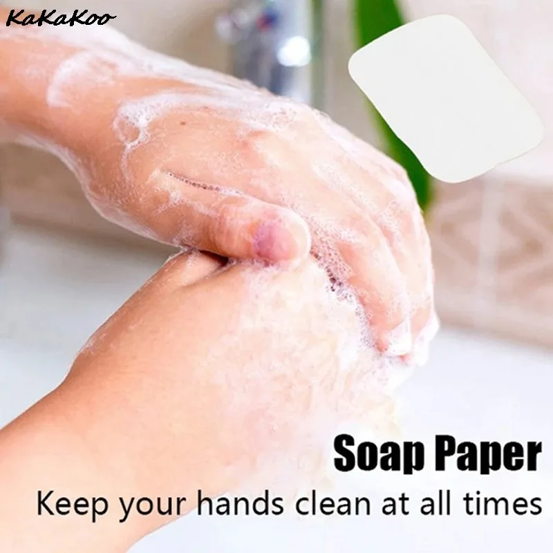 50/100Pcs Bathroom Hand Sanitizer Cleaning Soap Paper Portable Scented Sliced hand Soap Travel Scented Foam Accessories Home