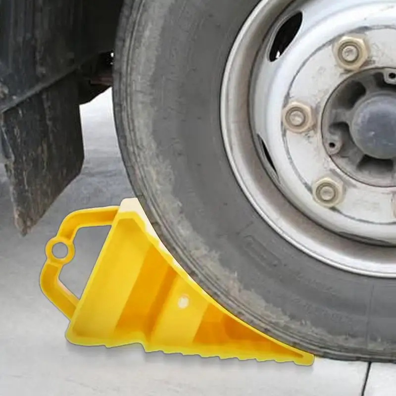 Wheel Stopper for Car Multipurpose Anti-Slip Wheel Chocks Space-Saving Yellow Tire Chocks Portable Wheel Chocks for Prevent Car