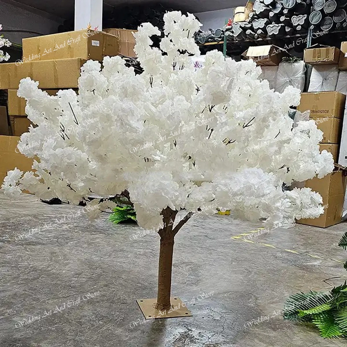 Wholesale Outdoor And Indoor Artificial Plant White Cherry Blossom Tree Silk Flowers CherryTree backdrop stand For Wedding Decor