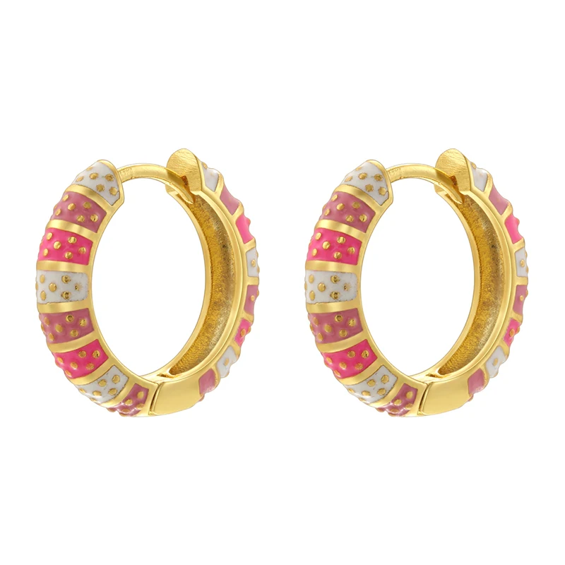 ZHUKOU Bohemian Ethnic Oil Drip Crafted Colourful and Vibrant Women\'s Earrings 1 pair: VE1385