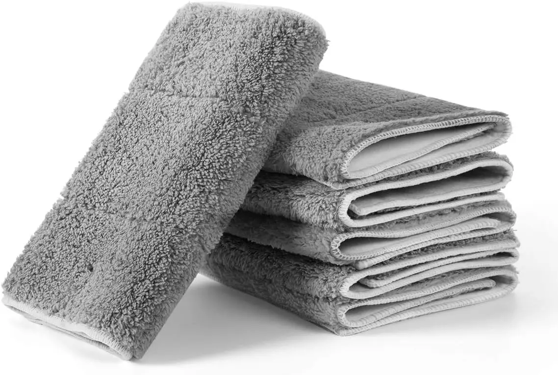 

6 Pack Microfiber Head Flip Mop Refill Washable Pads Cleaning Replacement for Wet Mop and Dry Dust Mop, Machine Washable, 15.