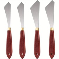 2pcs Painting Knife Spatula Palette Knife Wood Handle and Metal Blade Painting Accessories for Art and Paint
