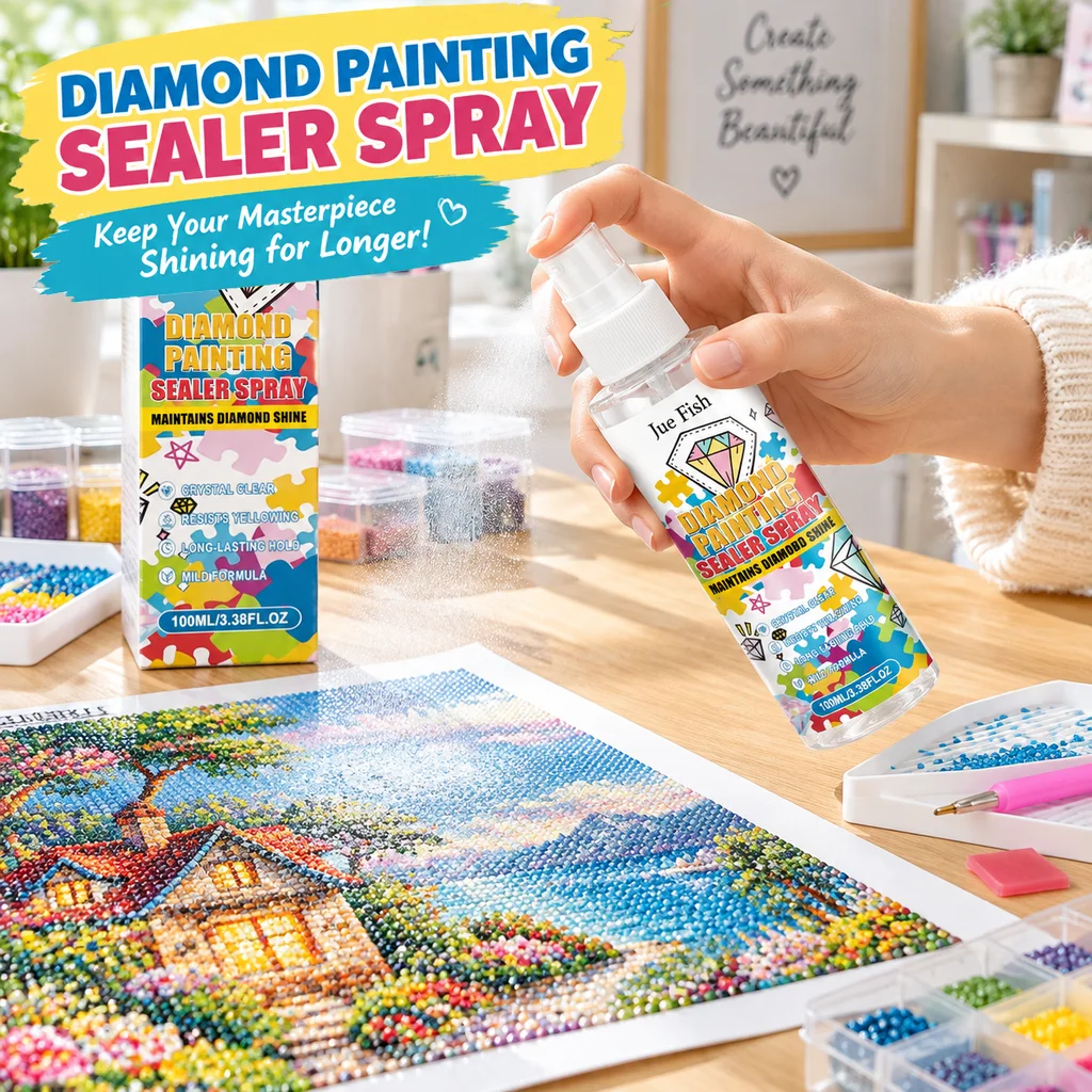 Diamond Painting Sealer Spray 100ml UV Protection Non Toxic Anti Yellowing Gloss Finish Fix Loose Diamonds for DIY Handmade Art