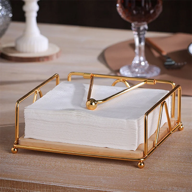 Square Tissue Iron Storage Rack Simple Retro Paper Napkin Holder Cafe Hotel Restaurant Tissue Paper Organizer