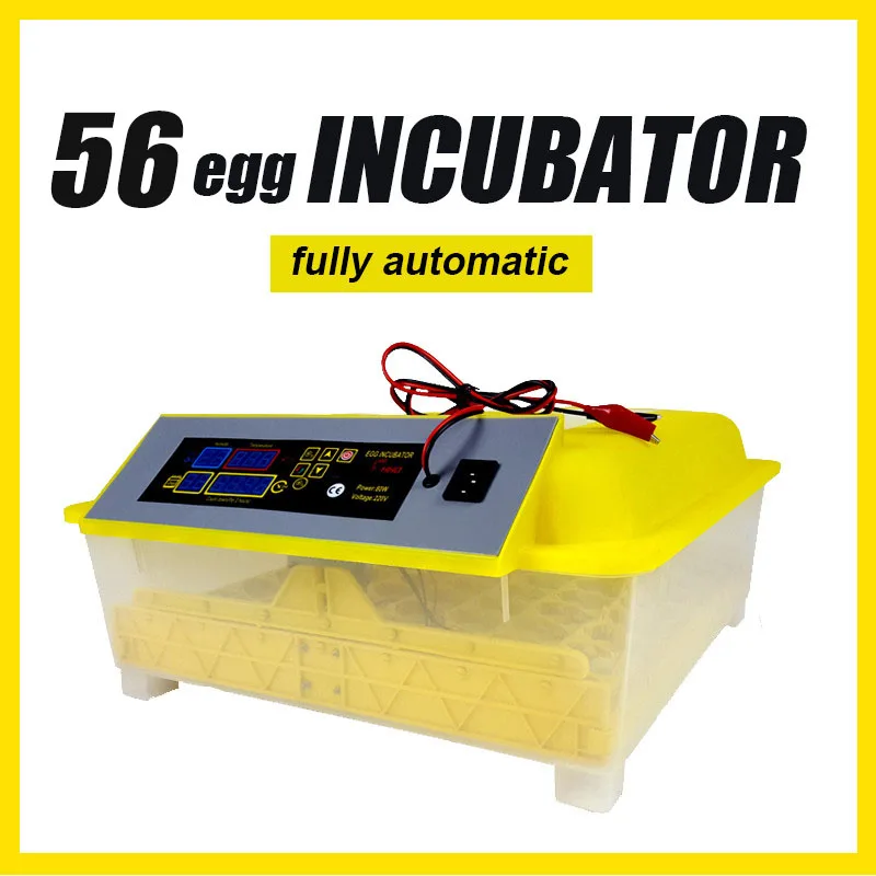 56 Egg Incubator Fully Automatic Farm Temperature Display Poultry Hatching Machiner Chicken Quail Brooder Free Shipping