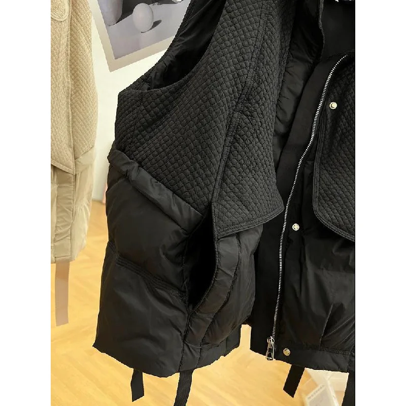 

Vests Waistcoats Thin Womens Vest Japanese Winter Quilted Stand Collar Windproof Mountaineering Outdoor Padded Warmth Sleeveless