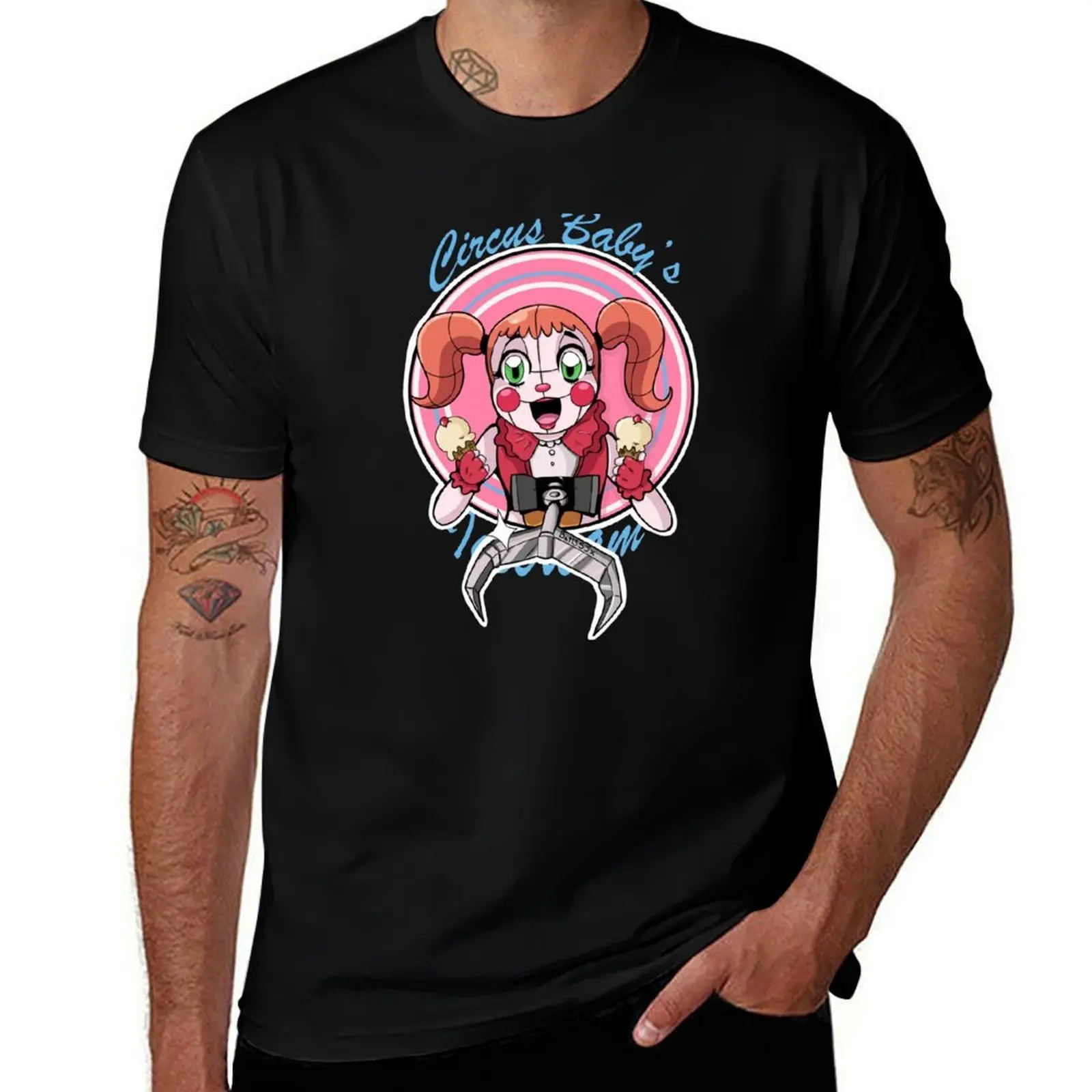 Circus Baby's Icecream Logo T-Shirt Plus Size Basic Short Sleeve Top