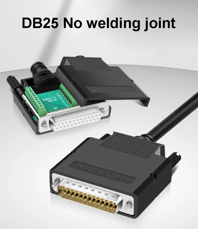 25 Pin D-sub Male/Female DB25 Connector Breakout Connectors Solder Free Signals Serial Port Plug Board DB25 Terminal Adapter