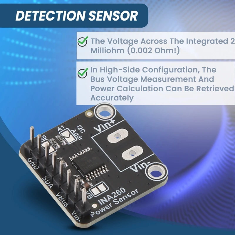 Imagem -05 - Módulo Sensor de Detecção Alta ou Baixa Tensão Lateral Potência Atual Módulo Portátil Ina260