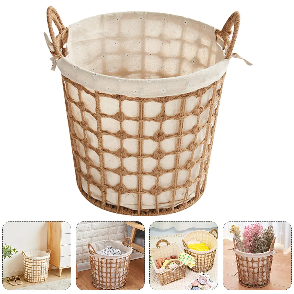 Woven Laundry Basket Portable Dirty Clothes Storage Durable Multi-Purpose Household Collapsible Baskets Organizer