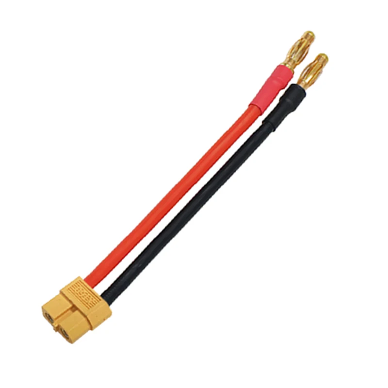 1/2Pcs XT60 Female Plug Adapter to 4.0mm Gold Plated Banana Plug Charge Lead Cable 12awg 10cm for Lipo Battery