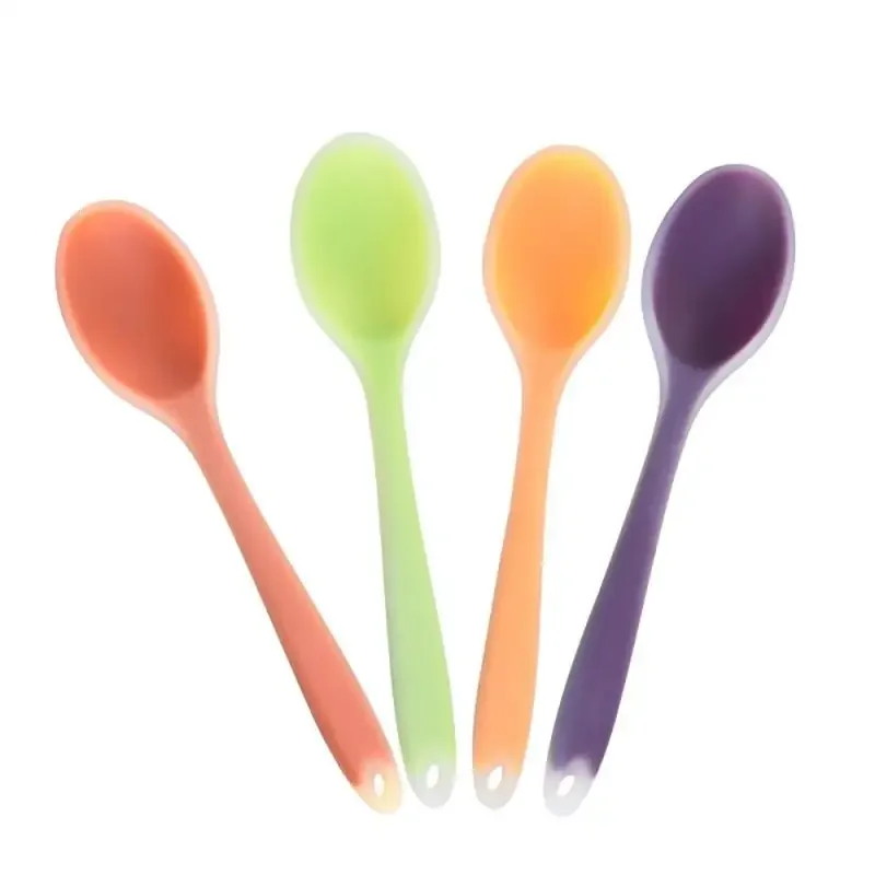 Silicone world Silicone Spoon Mixing Soup Spoons Kitchen Mixing Ladle Cooking Utensils Kitchenware Tool for Stirring and Serving