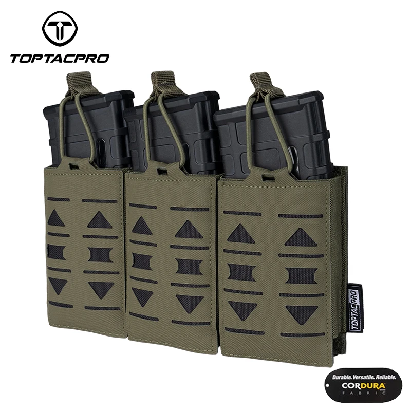 

TOPTACRPO Тактический тройной чехол для магазинов Molle с открытым верхом, держатель для журналов, сумка для инструментов, нейлон 500D 8515