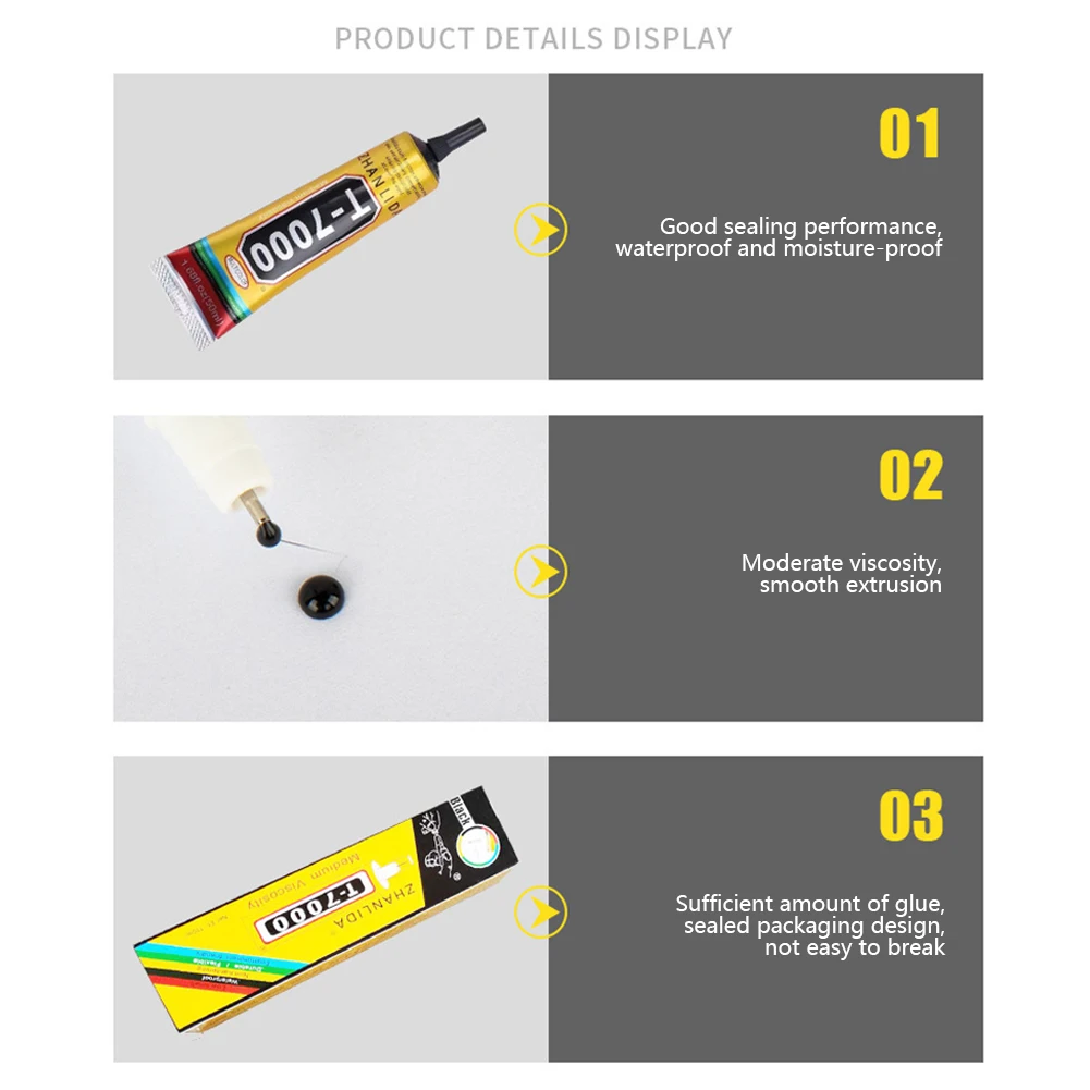 15ML/50ML Strong T7000 Glue with Fine Needle Outlet Screen Repair Adhesive for Mobile Phone Computer Tablet Display
