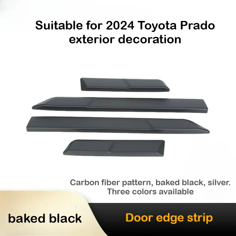 

Для Toyota Prado 20224, полоски для края двери, полоски для отделки кузова, защита от царапин, защита от столкновений, наклейки, детали для модификации