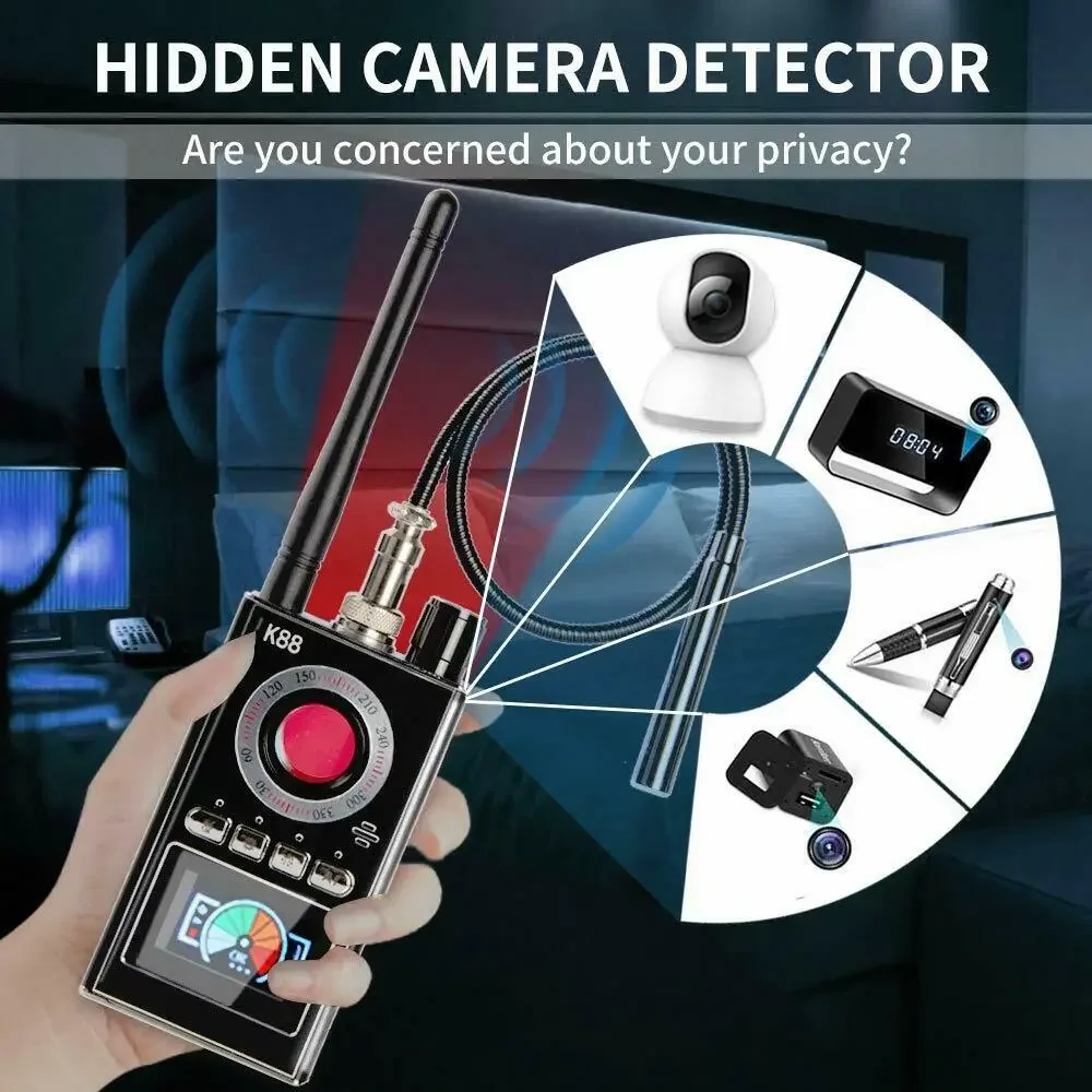 Multi-function AI Camera Detector Anti Candid LED display hunter's GPS Tracker Bug mini Signal lens Detect Wireless Spy gadgets