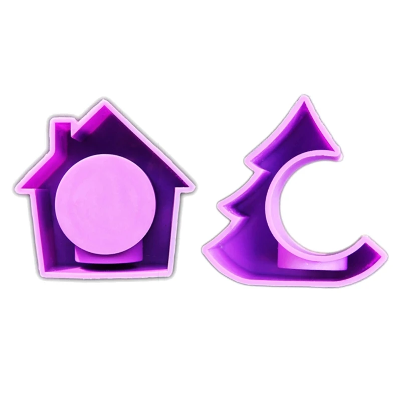 

House Holder Castings Molds 3D House Candlesticks Silicone Molds Dropship