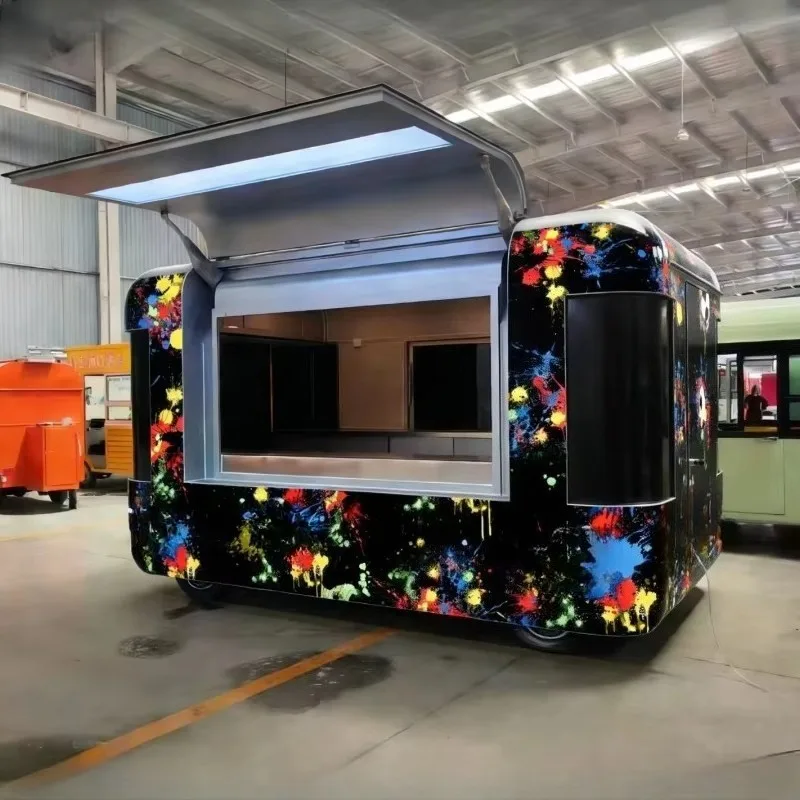 Customized Durable Multifunctional Capsule Shaped Food Concession Cart Mobile Street Vending Kiosk Portable Outdoor Food Trailer