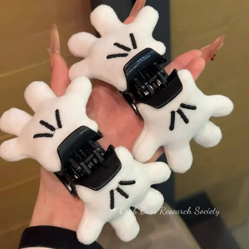 디즈니 미키 마우스 스티치 인형 봉제 손바닥 집게핀 여자아이 머리핀 장식 포니테일 클립 귀여운 여자아이 생일 선물