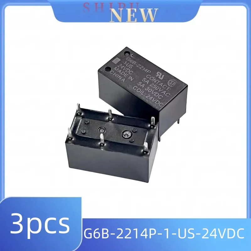 

3pcs power relay G6B-2214P-1-US-24VDC two groups of normally open 5A load 6-pin 24V