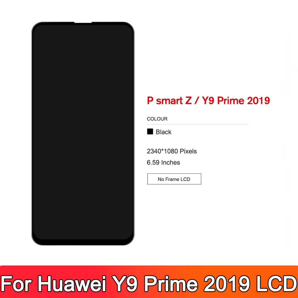 6.59\'\' AMOLED Display For Huawei Y9 Prime 2019 Lcd Touch Screen Digitizer Assembly For huawei P Smart Z STK-LX1 LCD Replacement